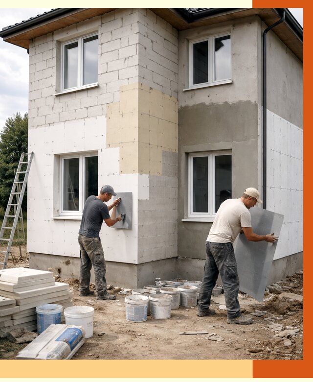 Утепление дома из газобетона в Сасове от 4244 руб./м² — заказать у ТепломастерСсв