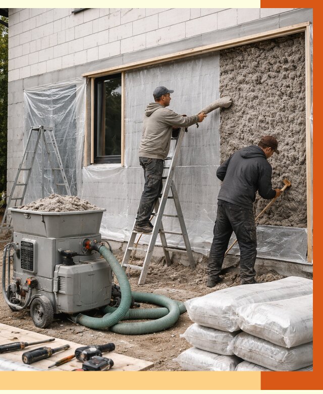 Утепление дома из газобетона эковатой в Сасове от 4547 руб./м2 | ТепломастерСсв